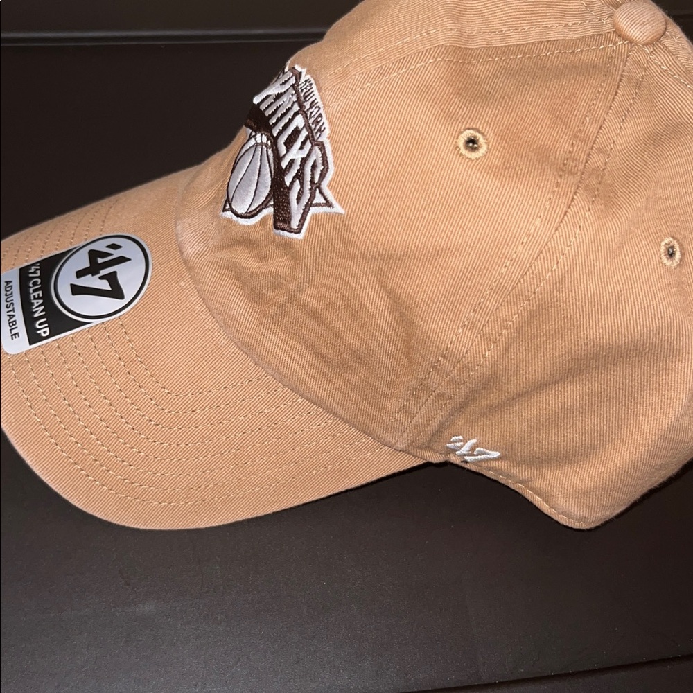 ‘47 Brand Double Under Clean Up New York Knicks Champions Cap, Tan/Brown, OS - Picture 6 of 11